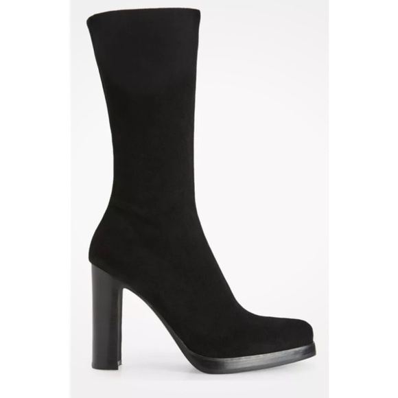Jeffrey Campbell Shoes - Jeffrey Campbell Claudio Block Heel Sock Boot – Faux Suede Black Women’s Size 9